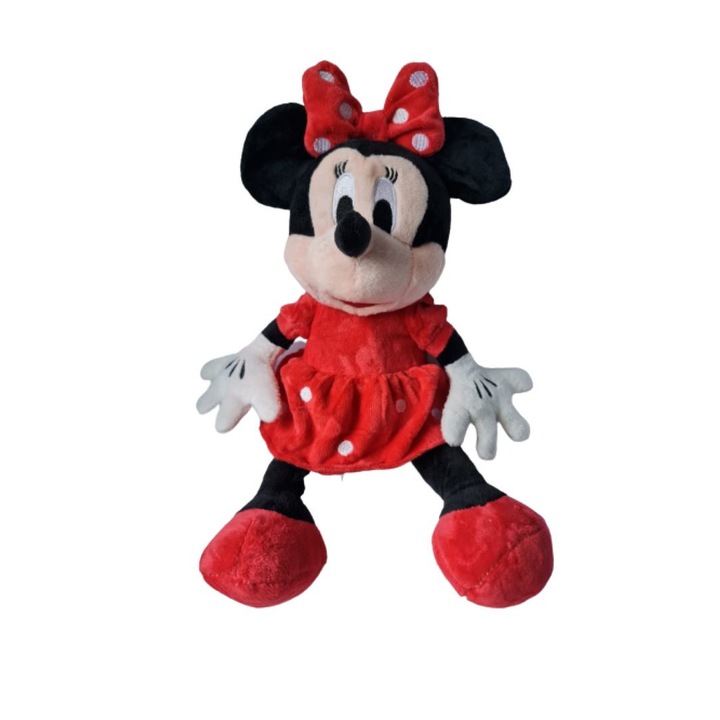 Jucarie De Plus Minnie Mouse Cu Rochita Rosie, Cu Muzica, 35 Cm