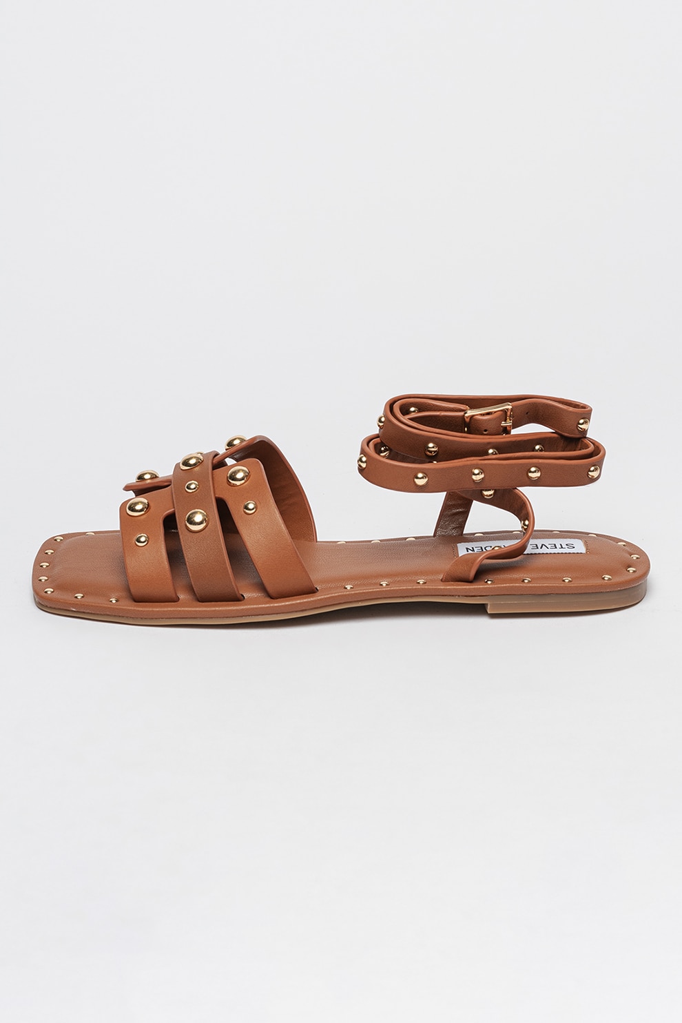 Steve Madden, Sandale din piele Trustee, Maro scortisoara, 39