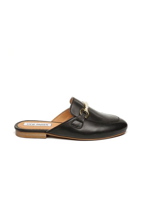 Steve Madden, Saboti de piele cu detaliu metalic, Negru, 38
