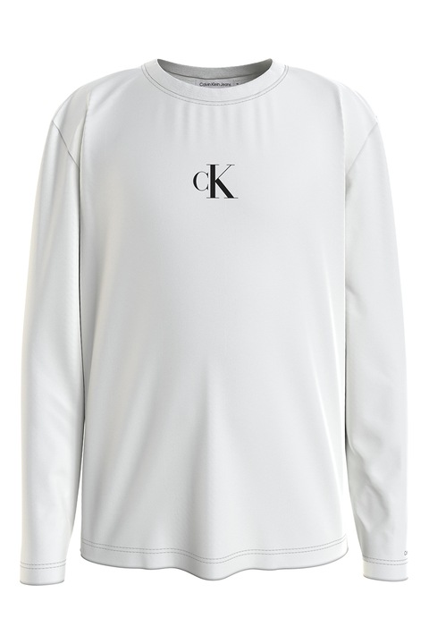 CALVIN KLEIN, Bluza regular fit cu imprimeu logo, Alb optic