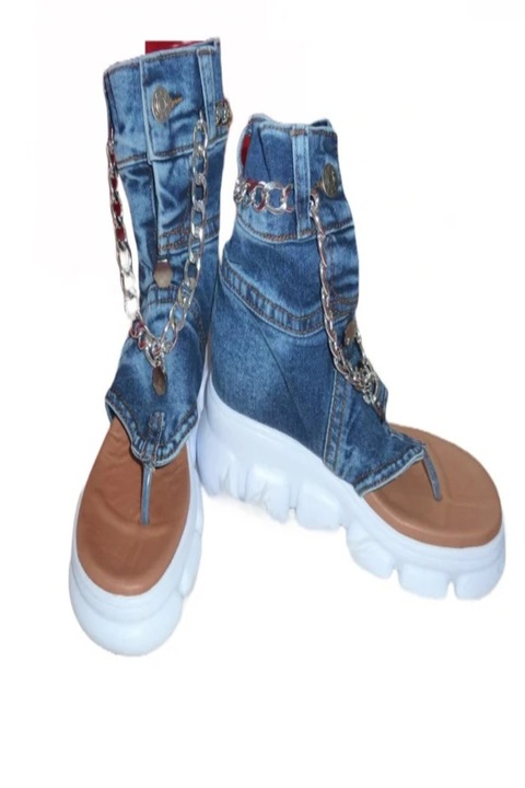 Sandale denim Desire, Albastru, Albastru