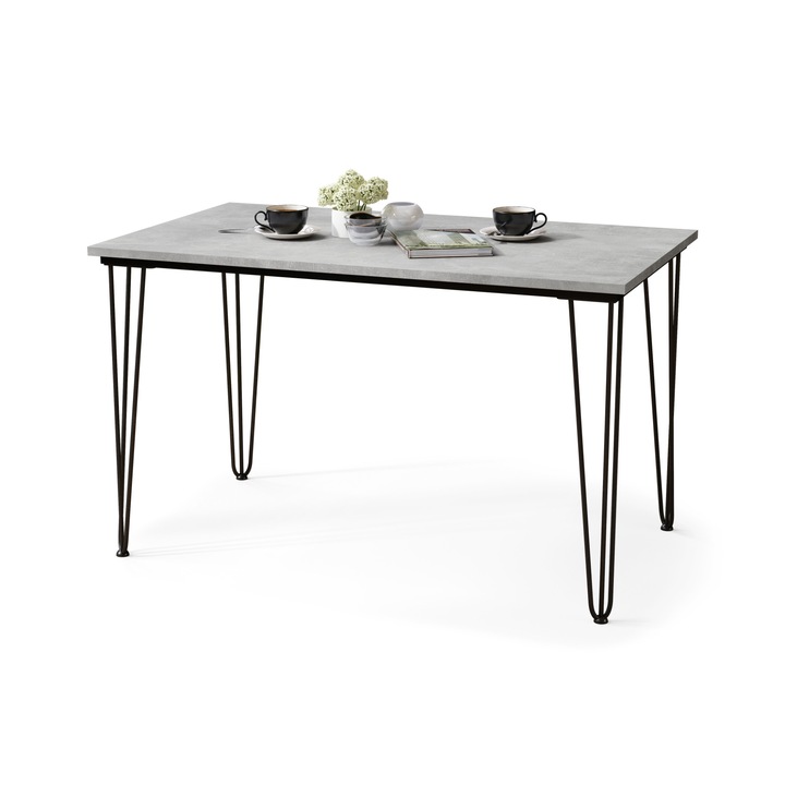 Кухненска маса, Mazzoni, HAIRPIN Beton Atelier Open to Color, 120 см / 70 см