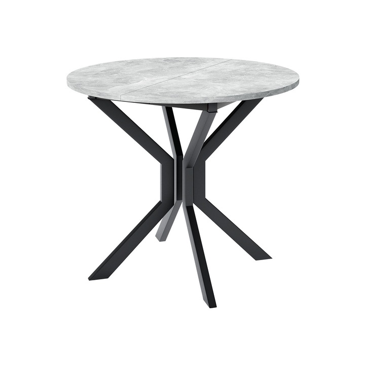 Masa extensibila Grazpen M, MIRJAN 24, 90x90x77 cm, gri marmura / negru