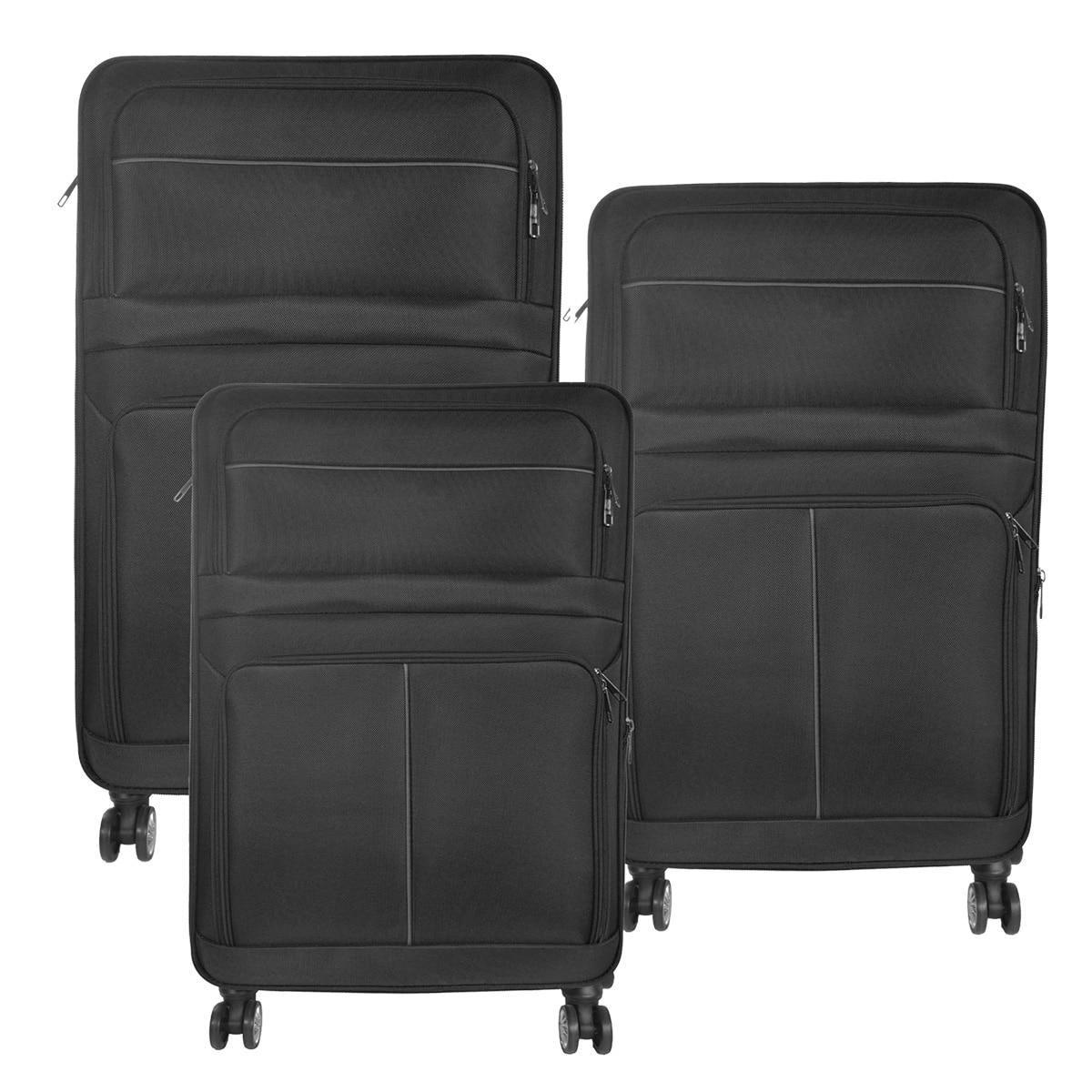 Set 3 trolere voiaj, Naimeed D5588, 4 roti duble 360 grade