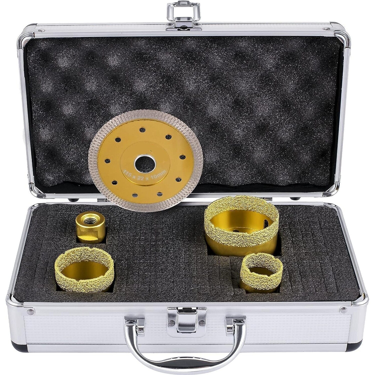 Juego de 5 sierras de corona de diamante M14 de 25/40/45/50/68 mm para azulejos, cerámica y