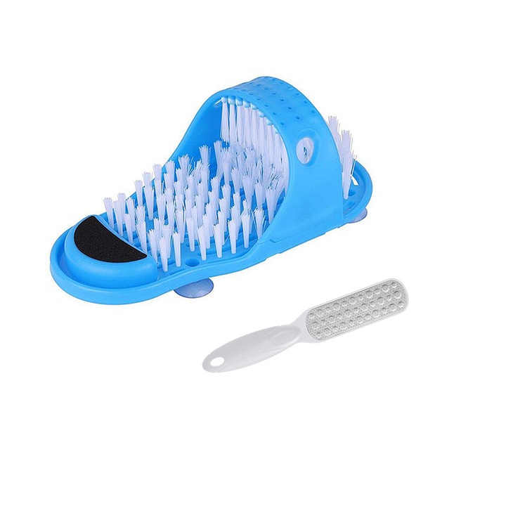 Четка за чехли за баня с вендузи, Pomamz, Синя