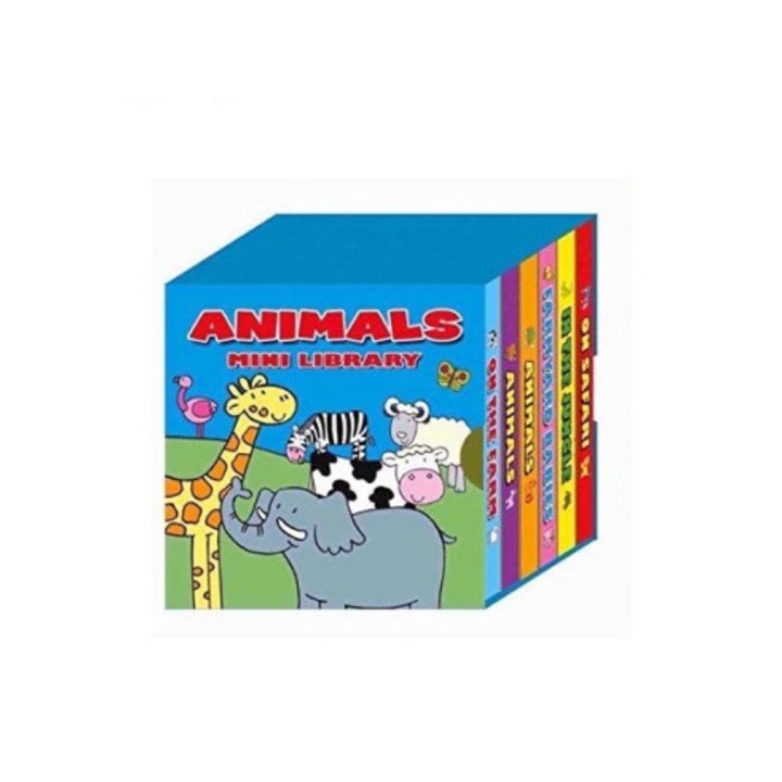 Bebe invata animalele Set de 6 carticele cu imagini, limba engleza, 6 luni+