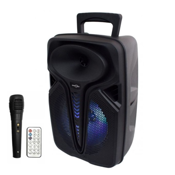 Boxa portabila GTS-1698, bluetooth, radio, SD, USB, microfon Karaoke, telecomanda