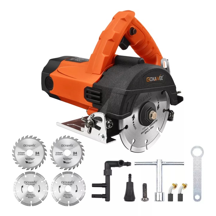 Циркуляр, GOXAWEE, G5245, 1800 W, 12000 RPM, 125 mm диаметър на диска, 46 mm максимална дълбочина, 220-240 V, за мрамор и пясъчник
