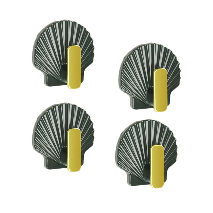 Set 4 Carlige Adezive Pentru Perete, POMAMZ, Verde