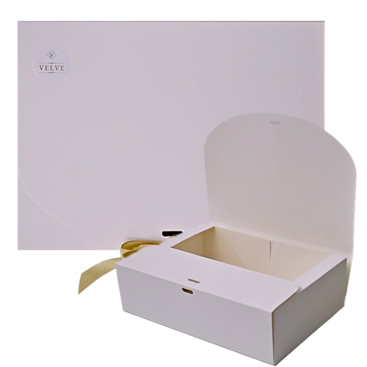 Подаръчна кутия, Elegant Sparkle, със златна панделка, Бяла, 28x20, 5x8 см, Velve