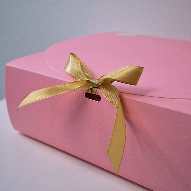 Cutie pentru cadouri, Rosy Elegance, cu funda aurie, Roz, 28x20, 5x8 cm ...