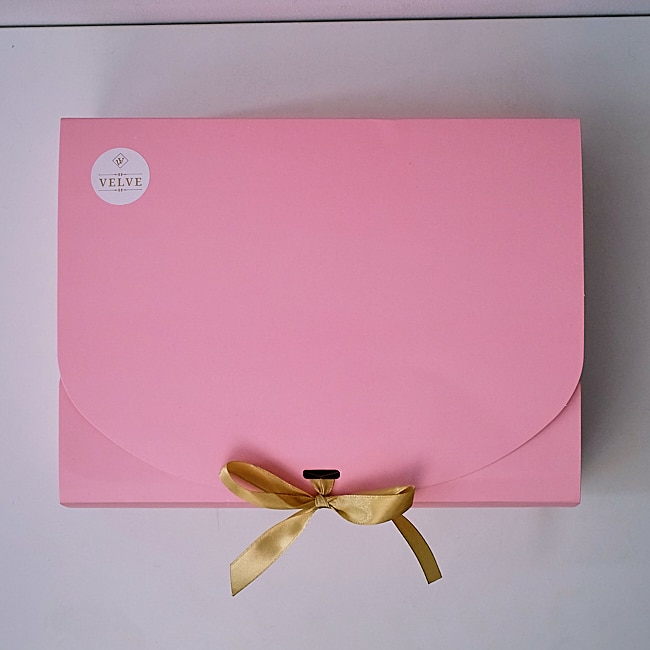 Cutie pentru cadouri, Rosy Elegance, cu funda aurie, Roz, 28x20, 5x8 cm ...