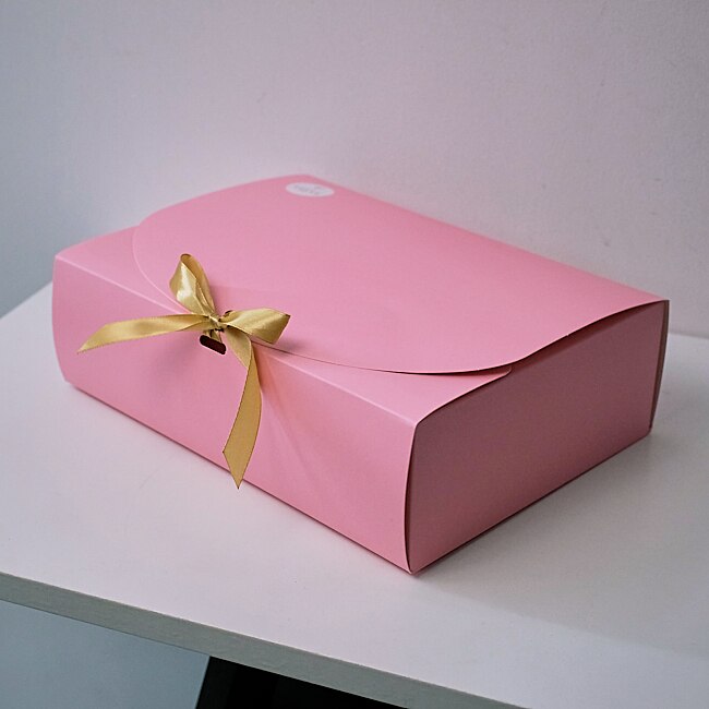 Cutie pentru cadouri, Rosy Elegance, cu funda aurie, Roz, 28x20, 5x8 cm ...
