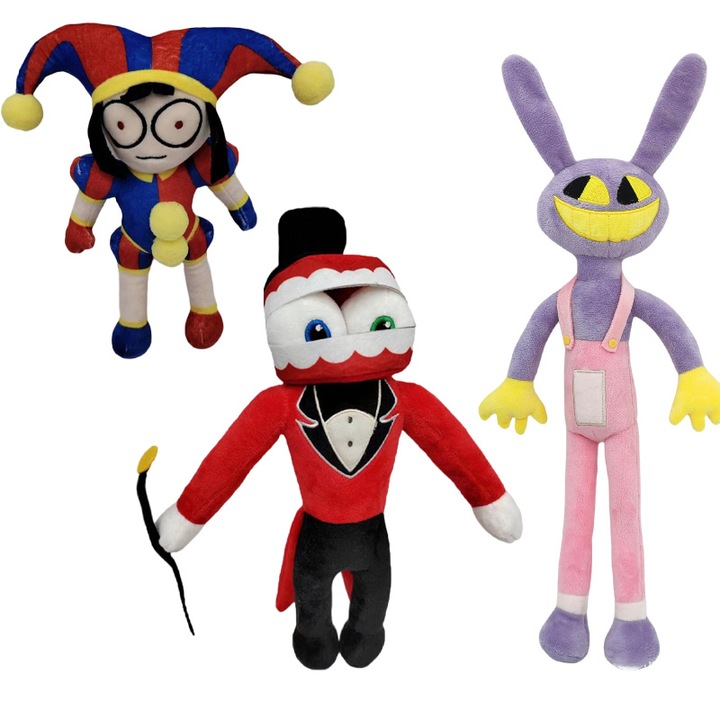 Set 3 Jucarii de Plus, Uimitorul circ digital papusa, Darmowade, Multicolor