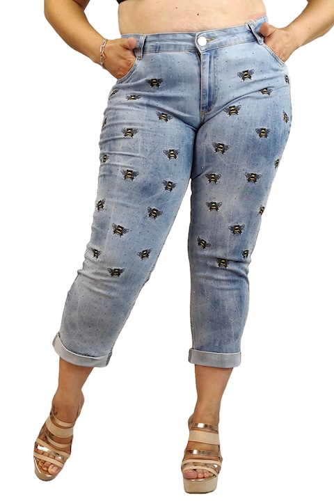 Blugi casual dama, WildFashion, Poliester/Bumbac, Albastru Deschis, Albastru deschis