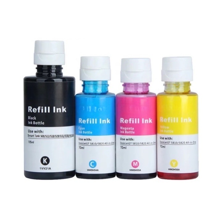 HP GT53XL Black és GT52 színes, 345 ml-es, 6000 oldalas, 4 db GraphiteK tintapalack készlet, Smart Tank 500, 510, 513, 515, 518, 519, 530, Smart Tank 610, 61,4, 61,5, 61,5, 61,5 , 419