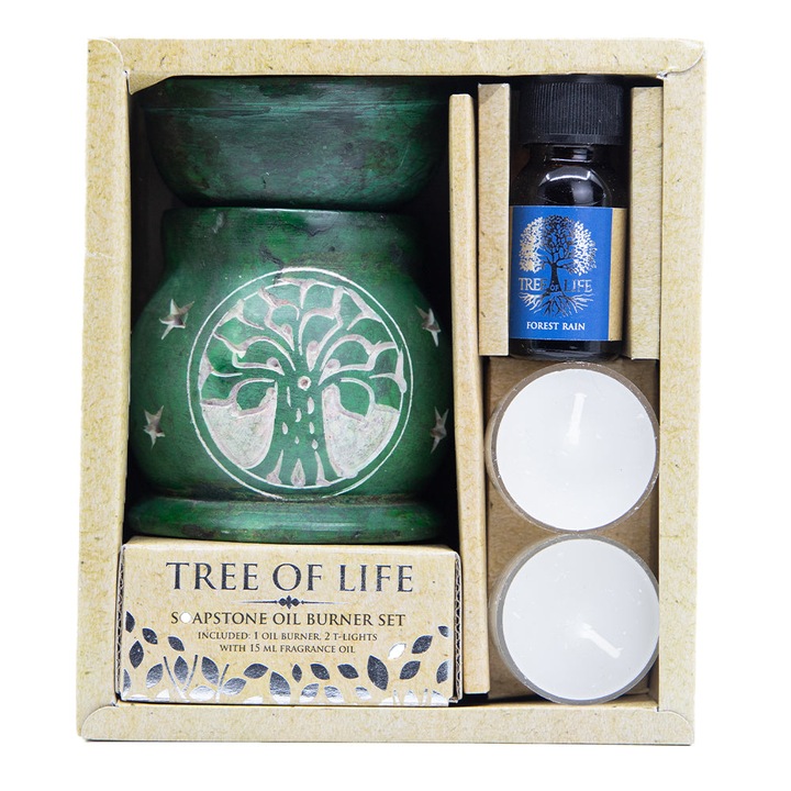 Aromaterápiás készlet olajjal és diffúzorral, Forest Rain - életfa