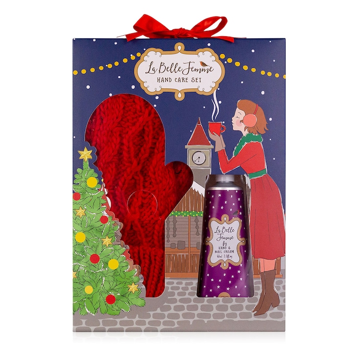 Set Cadou Craciun Accentra La Belle Femme Noel – Lotiune de Maini 60 ml si Manusi Tricotate