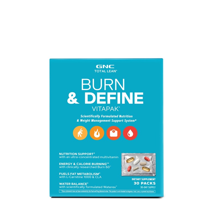 GNC Total Lean Burn & Define Vitapak, Program complet de slabit, 30 pachete
