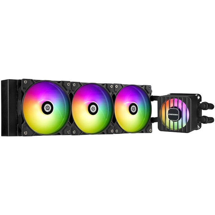 Cooler, Enermax, Liqmaxflo, 360 ARGB, 500-1800rpm, 400W, LGA1700/AMD AM5, Negru