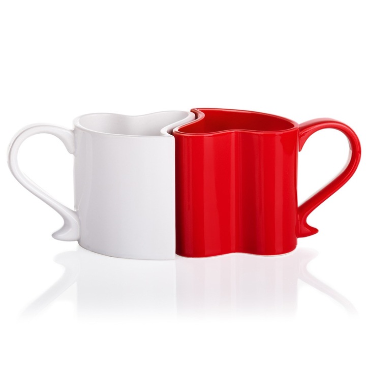 Set 2 cani in forma de inima, 220 ml