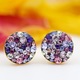 Cercei Swarovski Ball Purple - Argint 925 placat cu aur