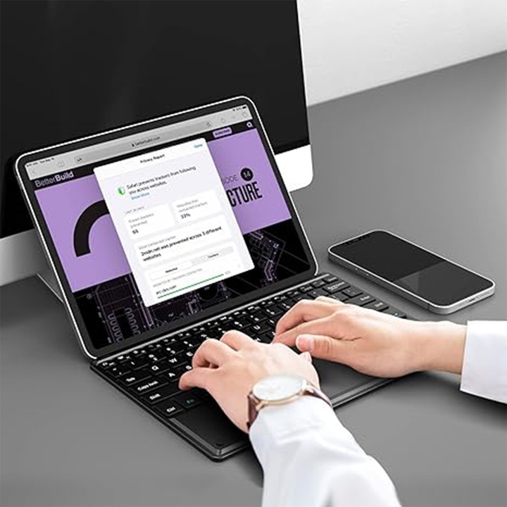 Tastatura Bluetooth cu Touchpad, NAXSIR, Compatibil cu Android/iOS/Windows, 10'', Negru