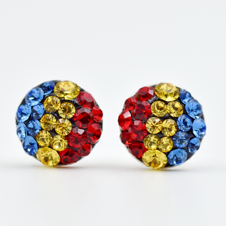 Cercei Swarovski Ball Tricolor - Argint 925