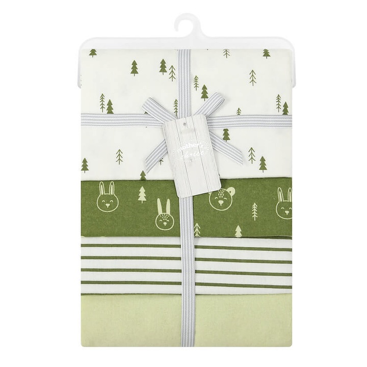 4db vékony babatakaró készlet, 76 x 76 cm, 100% pamut, unisex