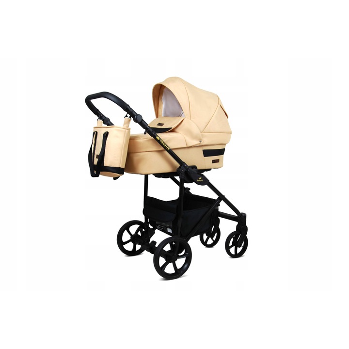 Детска количка BabyLux, 3 в 1, TRAILUX, Beige, Обръщаема, С алуминиева рамка