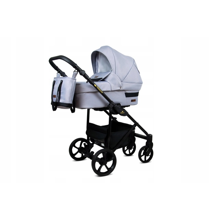 Carucior de Copii BabyLux TRAILUX, 3in1, Silver, Adanc Reversibil, Scaun Autofaza, Cadru Aluminiu