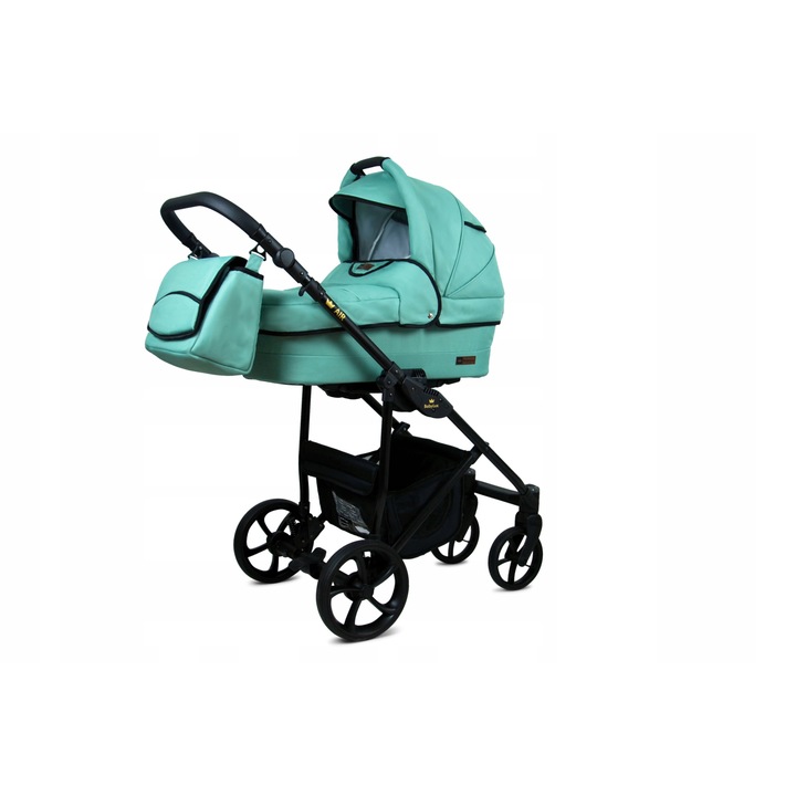 Детска количка BabyLux, 3 в 1, AIR, Sage, Обръщаема, С алуминиева рамка