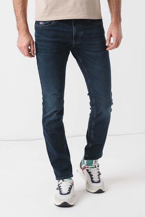 Tommy Jeans, Blugi slim fit cu aspect decolorat, Bleumarin, W38-L32