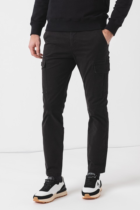 Tommy Jeans, Pantaloni cargo cu buzunare oblice, Negru, W30-L32