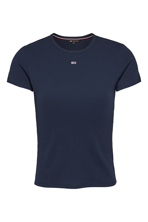 Tommy Jeans, Tricou slim fit striat, Albastru ultramarin