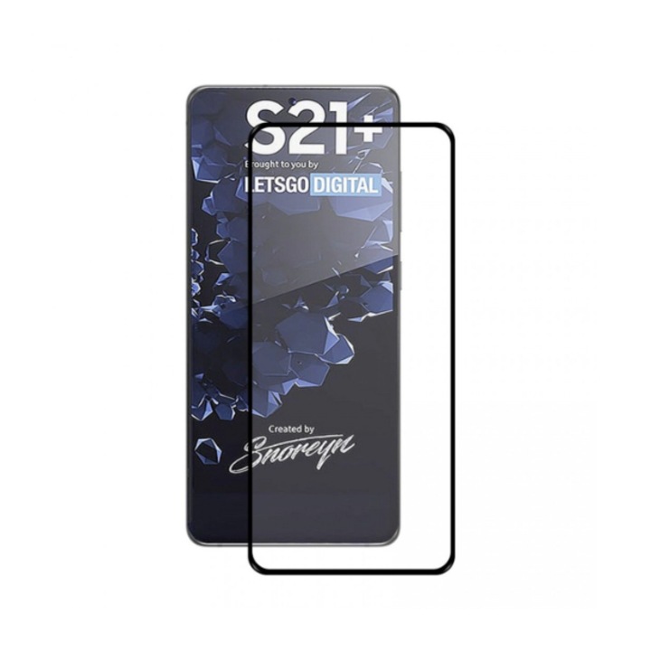 Folie de protectie compatibila cu Samsung S21, securizata 9H, Negru-Transparent