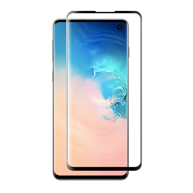 Folie de protectie compatibila cu Samsung Galaxy S10 Plus/S10+, sticla 9H, negru