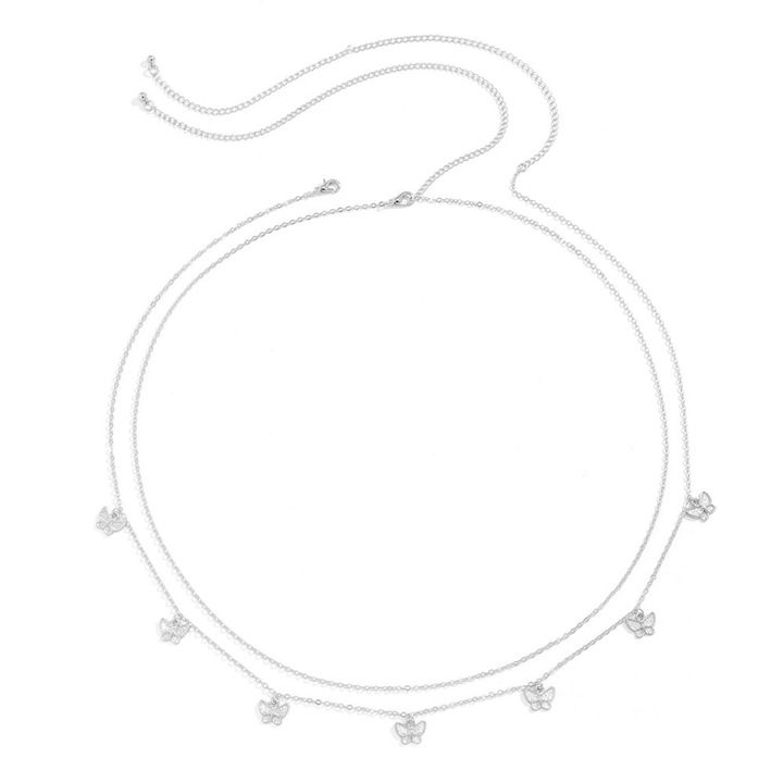 Női öv, Jormftte, Fém, 93 cm, Ezüst