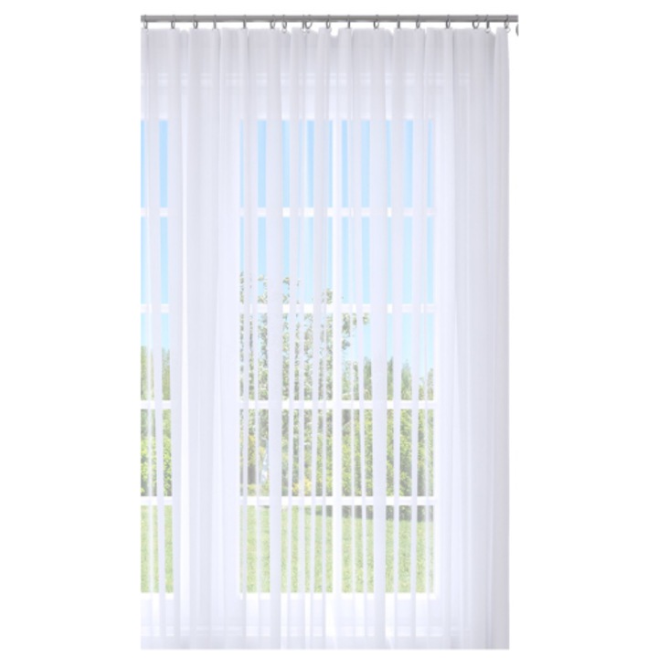 Perdea Gata Confectionata, Homeview, FJT001, Bride, Poliester, Voal, Simpla, Alb, 140 x 240