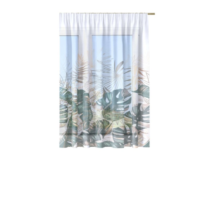 Perdea Gata Confectionata, Homeview, FND050, Bride, Poliester, Voal, Simpla, Multicolor, 300 x 150