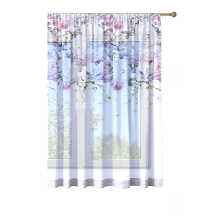 Perdea Gata Confectionata, Homeview, FTG010, Bride, Poliester, Voal, Simpla, Multicolor, 400 x 150