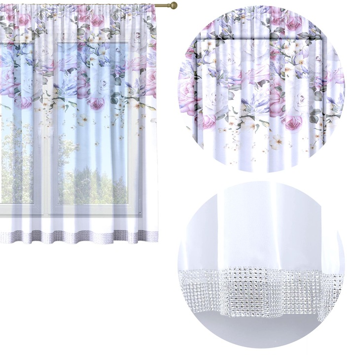 Perdea Gata Confectionata, Homeview, FTG010, Bride, Poliester, Voal, Simpla, Multicolor, 300 x 150