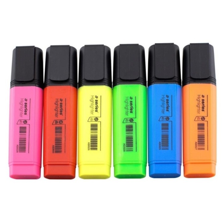 Комплект от 6 текстови маркера A-серия, изрязан връх 1-5 mm