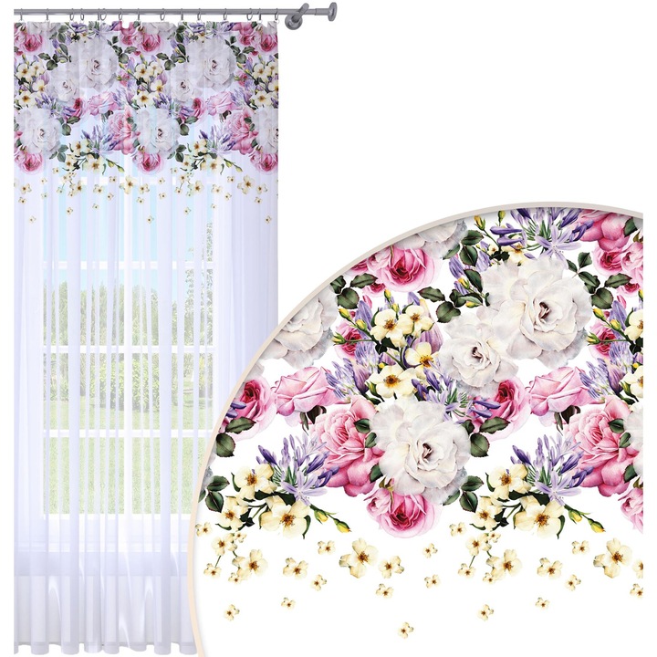 Perdea Gata Confectionata, Homeview, FKG010, Bride, Poliester, Voal, Simpla, Multicolor, 140 x 230