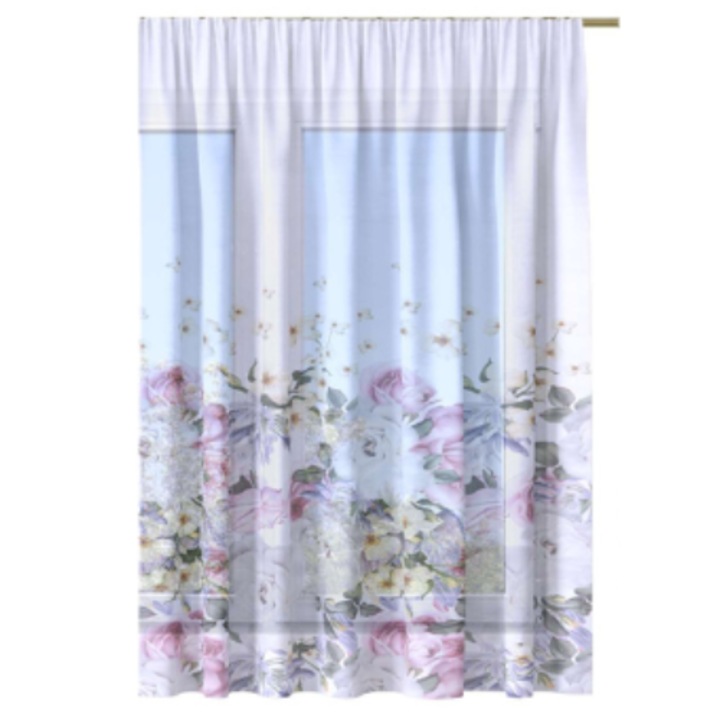 Perdea Gata Confectionata, Homeview, FND010, Bride, Poliester, Voal, Simpla, Multicolor, 300 x 150