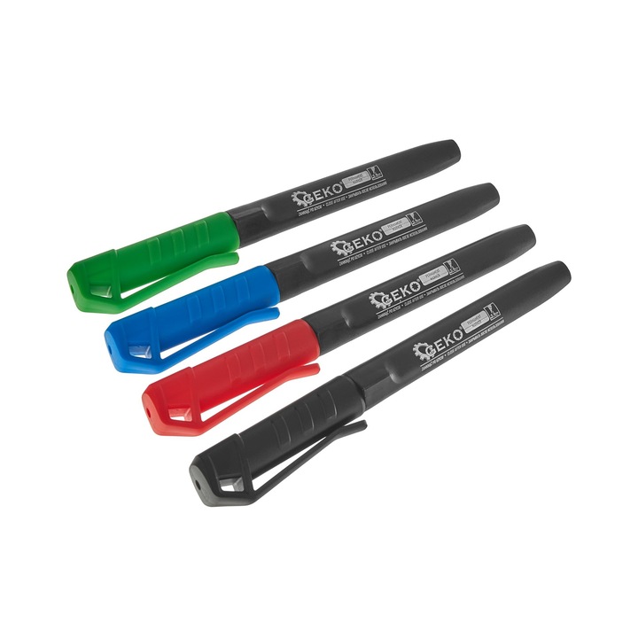 Set 4 markere de constructie colorate, 4 mm, Geko G29022