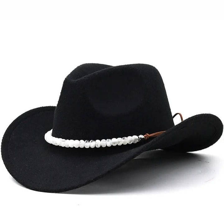 Palarie dama, neagra, stil cowboy, Martha, Pursehuit