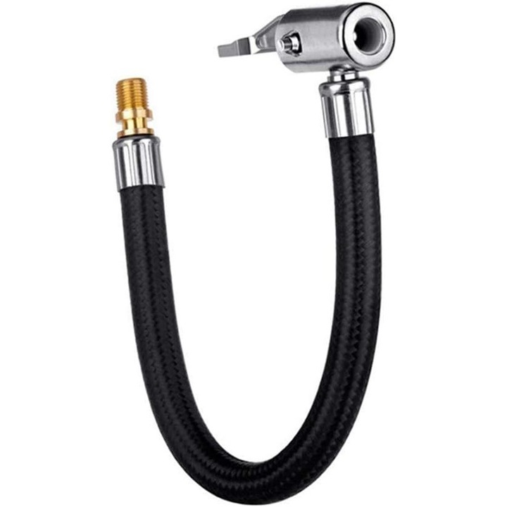 Furtun adaptor pompa de umflat, Mmgoqqt, Cauciuc, Flexibil, Negru