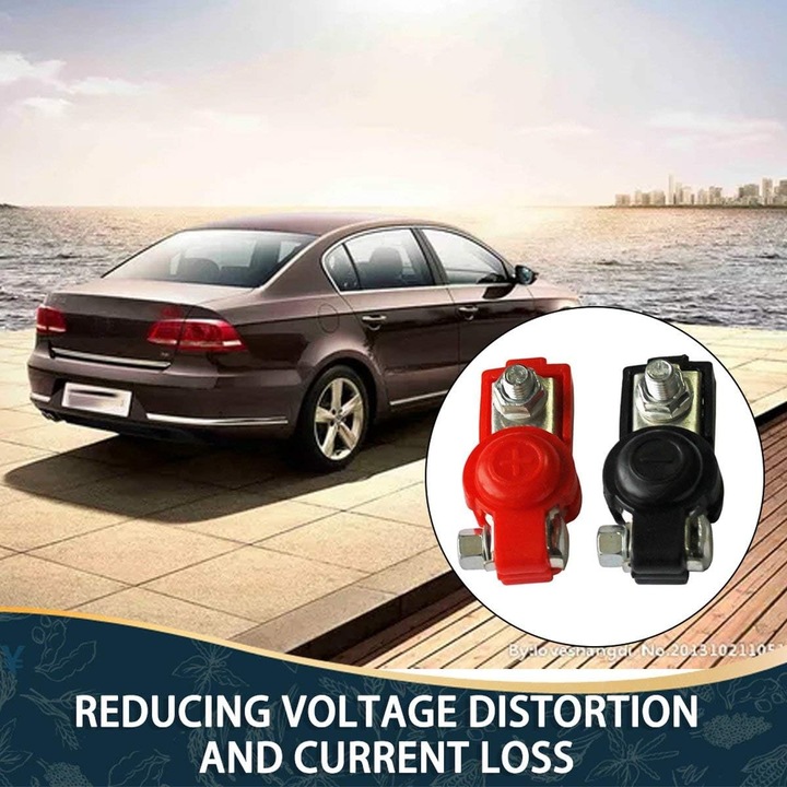 2 db autóakkumulátor kivezetéses készlet, Mmgoqqt, réz, piros/fekete